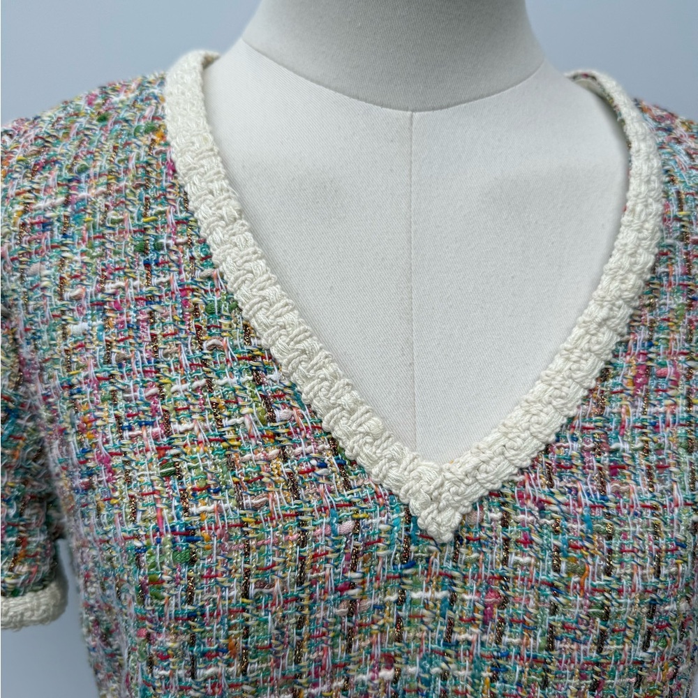 Carlisle Collection V-Neck Multicolor Winter Dress size 4 - Picture 9 of 12